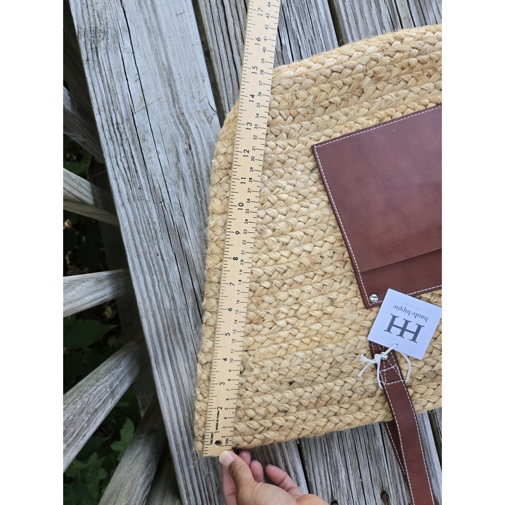NWT Haute Hippie Woven Straw Tote And Pouch Shoulder Bag Boho Chic - Picture 14 of 15